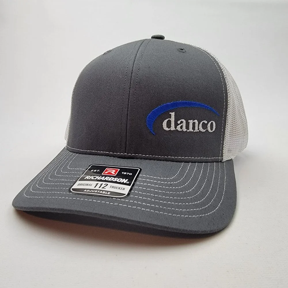 Danco Richardson 112 Embroidered Trucker Mesh Snapback Hat Cap Gray